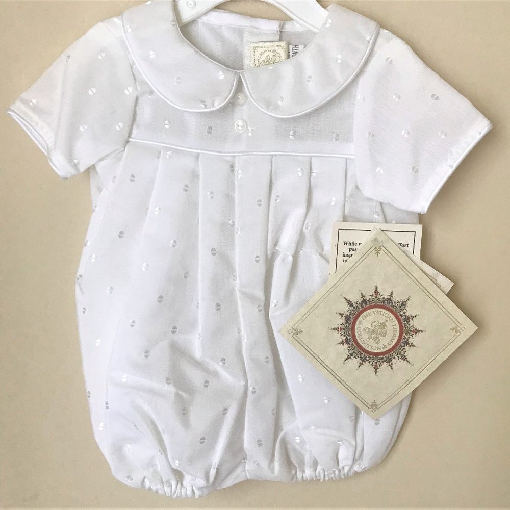 Little Things Mean a Lot Christening Baptism Romper with Bonnet NEW w TAGS